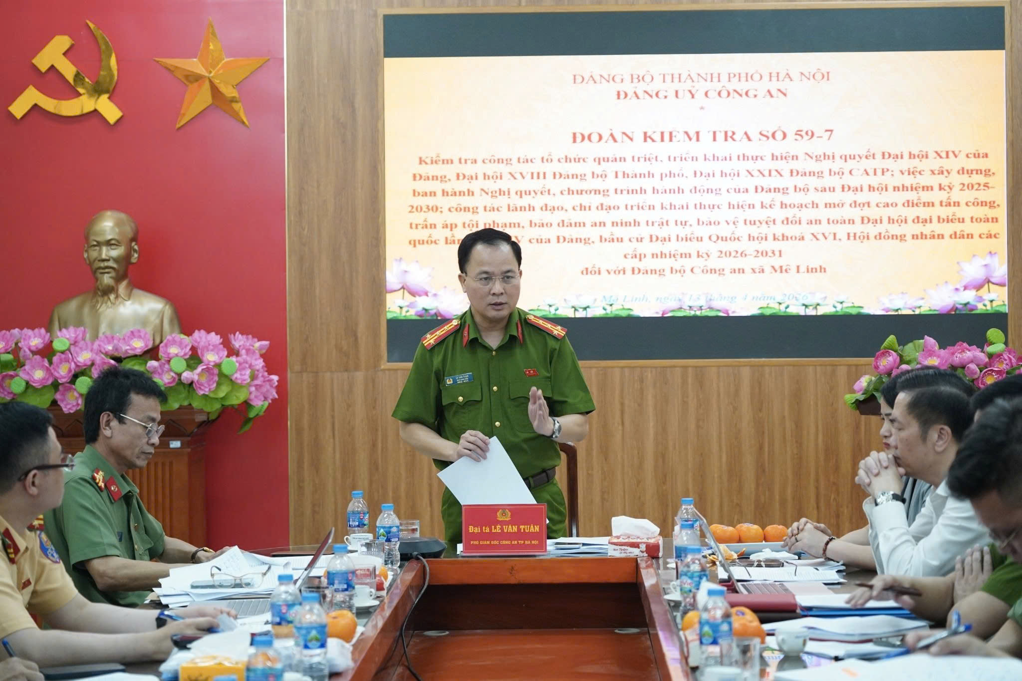 Công an xã Mê Linh được kiểm tra toàn diện công tác xây dựng Đảng và bảo đảm an ninh, trật tự