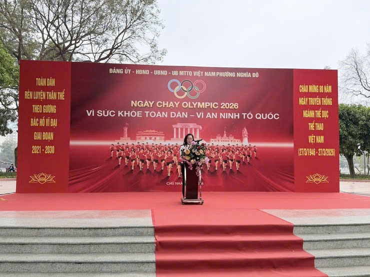 Phường Nghĩa Đô lan tỏa tinh thần rèn luyện thân thể với Ngày chạy Olympic vì sức khỏe toàn dân – Vì An ninh Tổ quốc năm 2026
