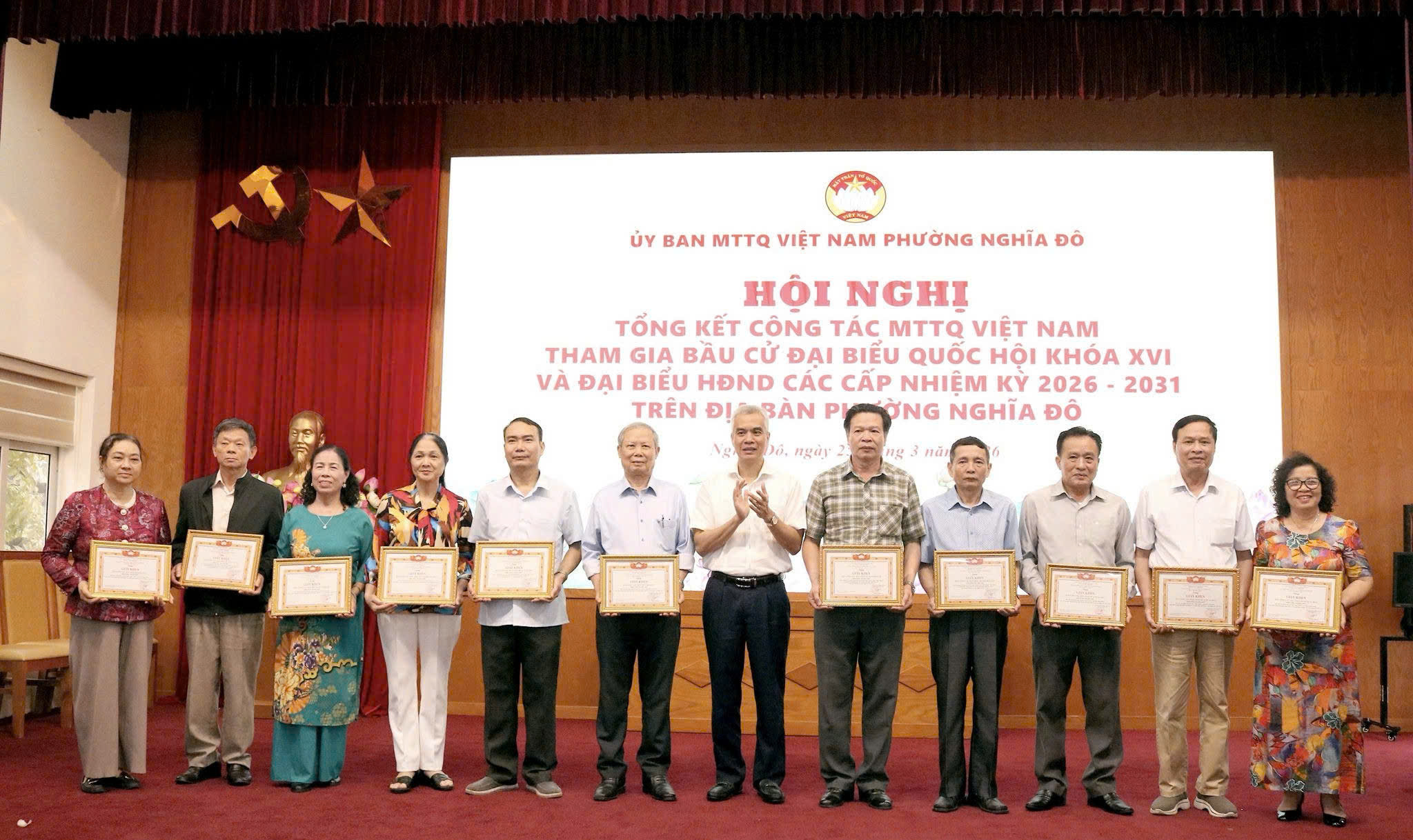 Phường Nghĩa Đô phát huy vai trò Mặt trận, góp sức tổ chức thành công cuộc bầu cử nhiệm kỳ 2026-2031