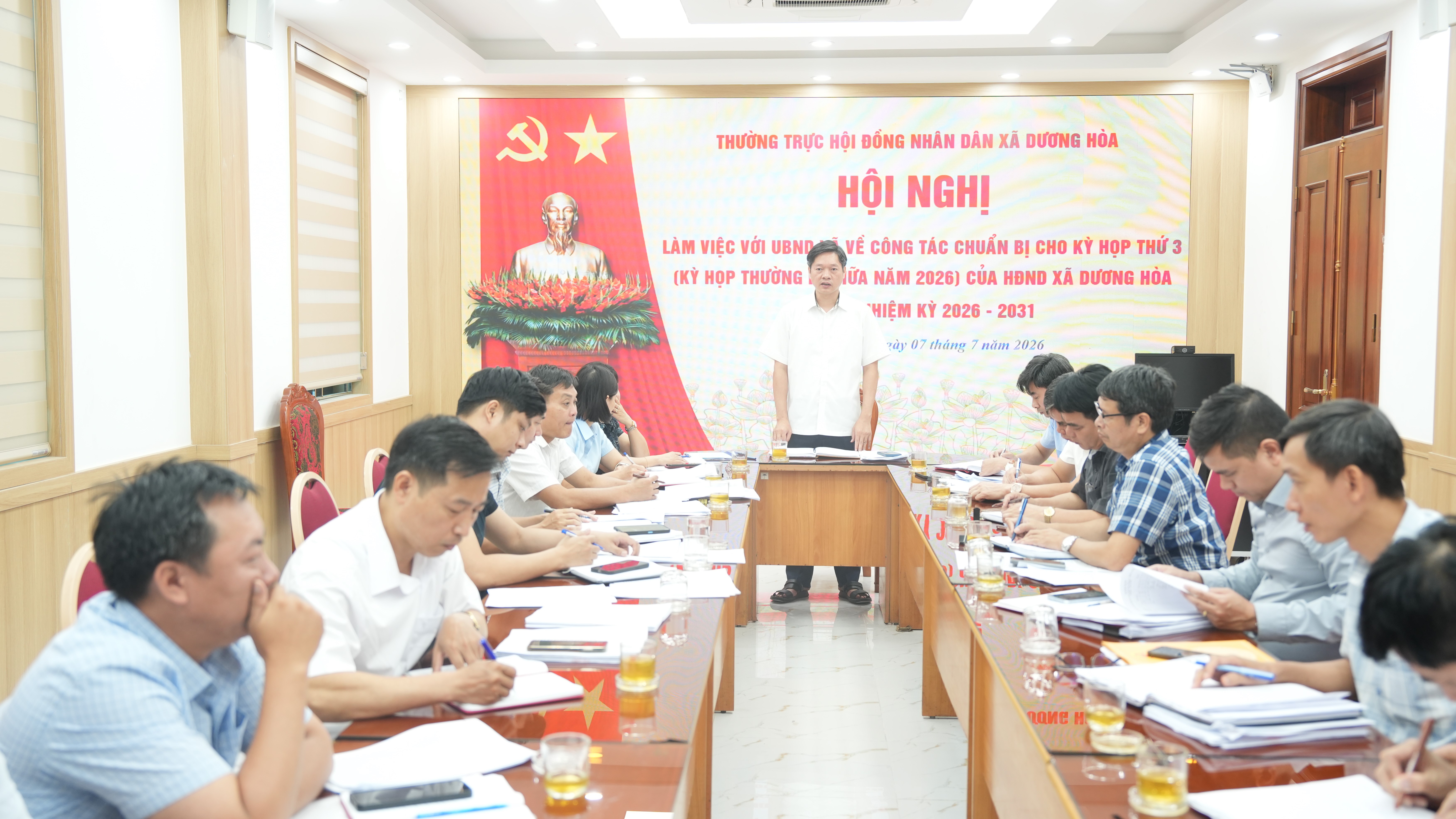 Xã Dương Hòa hoàn thiện công tác chuẩn bị Kỳ họp thứ 03 HĐND khóa II, bảo đảm chất lượng các nội dung trình giữa năm 2026