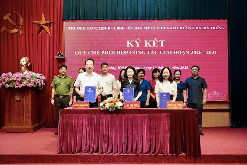 Phường Hai Bà Trưng quyết tâm hoàn thành mục tiêu tăng trưởng hai con số, ký kết quy chế phối hợp nâng cao hiệu quả điều hành