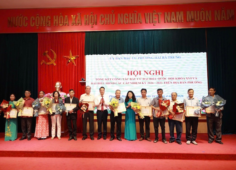 Phường Hai Bà Trưng biểu dương 502 tập thể, cá nhân tiêu biểu sau thành công của cuộc bầu cử nhiệm kỳ 2026-2031