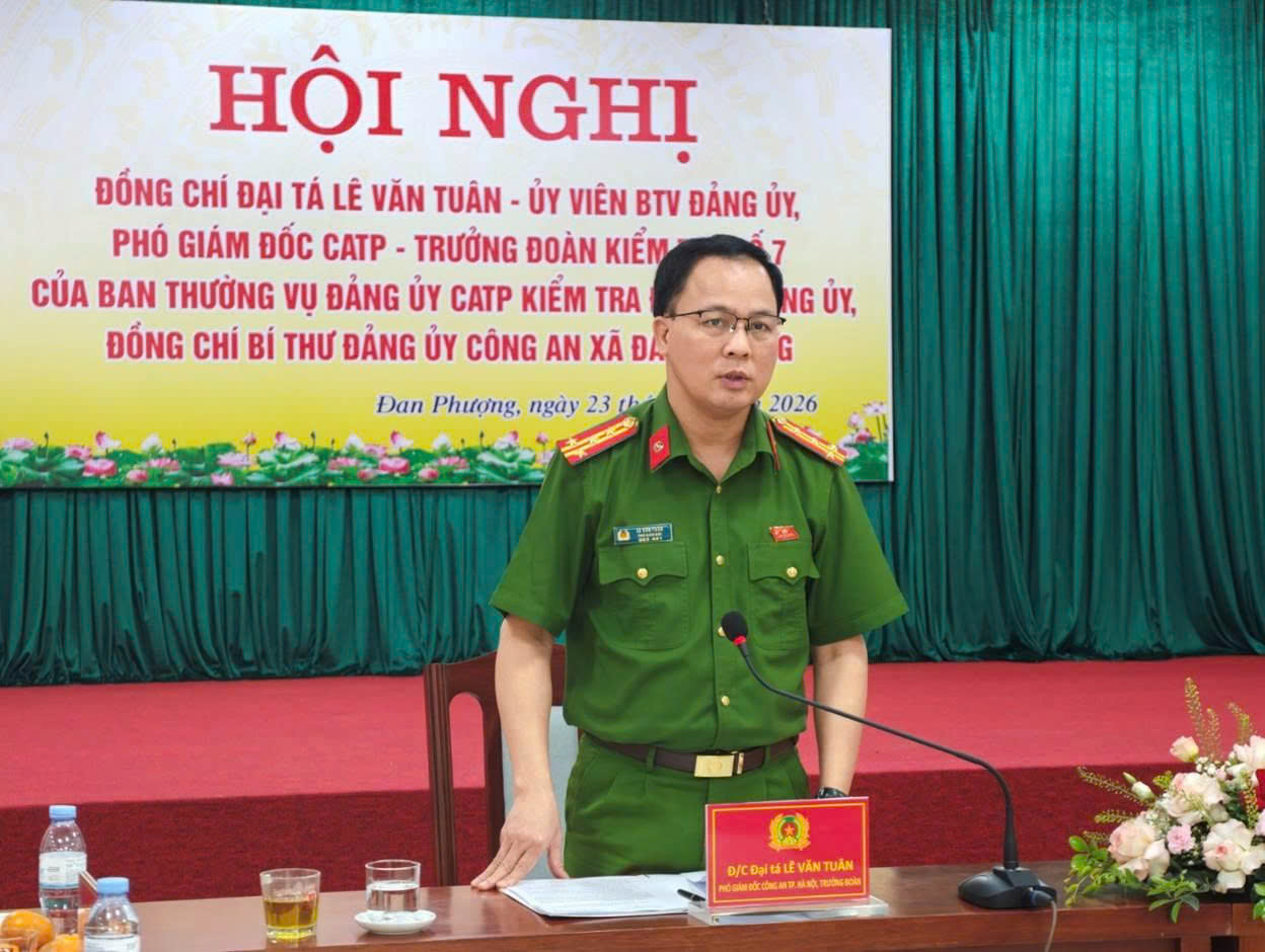 Hà Nội: Kiểm tra toàn diện vai trò lãnh đạo của Đảng ủy Công an xã Đan Phượng
