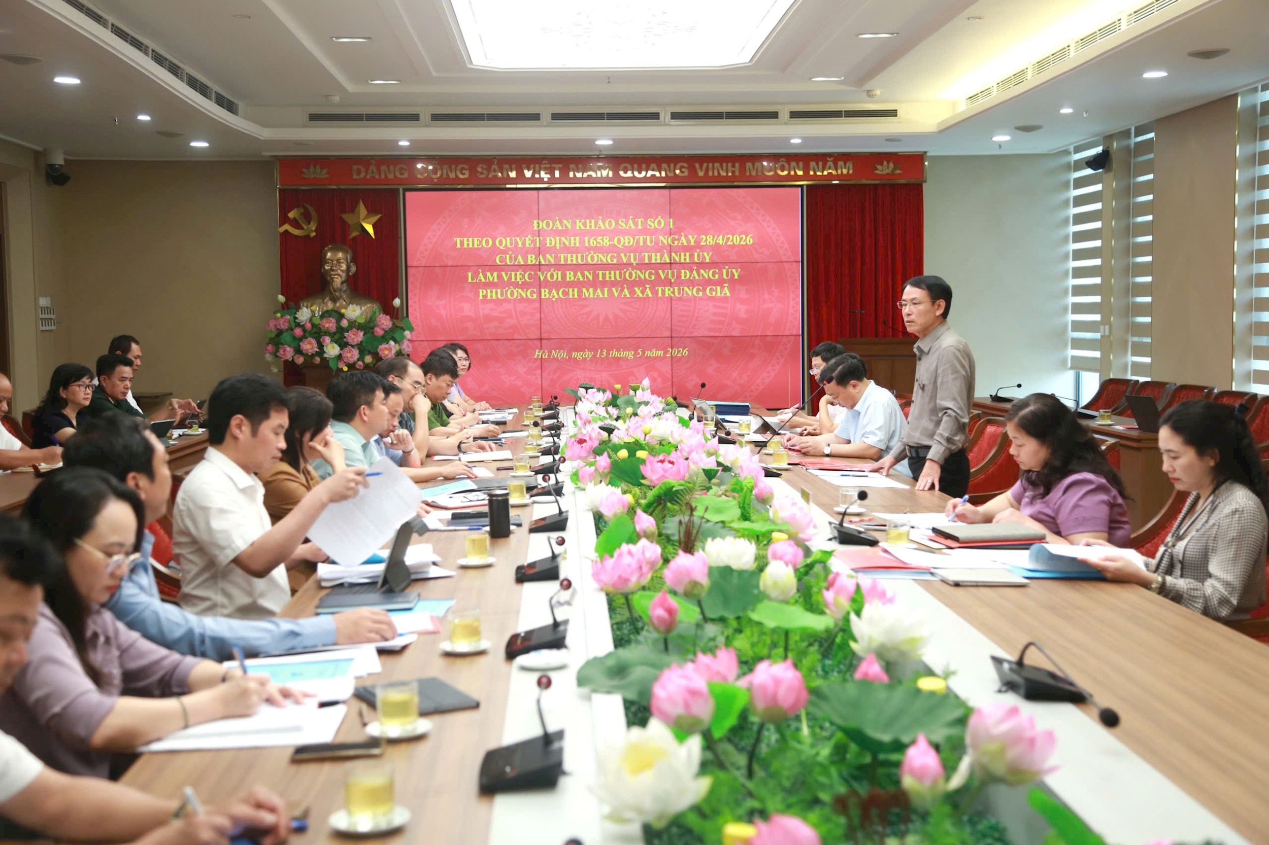 Ban Thường vụ Thành ủy thành lập 14 đoàn kiểm tra, giám sát đối với 42 xã, phường