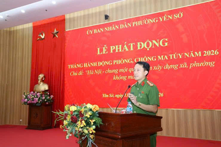 UBND phường Yên Sở phát động Tháng hành động phòng, chống ma túy, quyết tâm giữ vững địa bàn an toàn