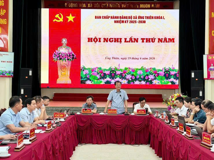 Xã Ứng Thiên tập trung kiện toàn tổ chức, thúc đẩy chuyển đổi số và mở rộng không gian phát triển