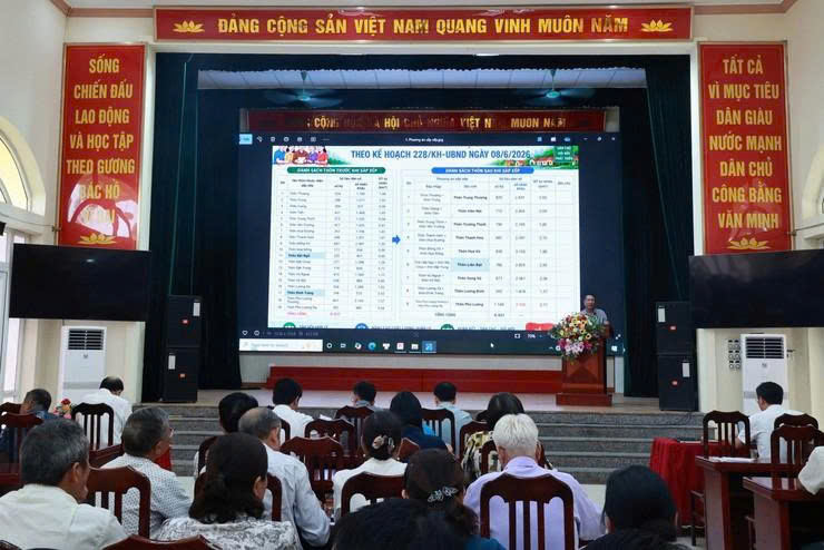 Xã Ứng Thiên phát huy dân chủ, triển khai lấy ý kiến người dân về Đề án sắp xếp thôn