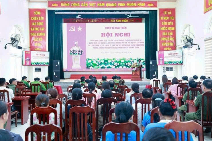 Xã Ứng Thiên đồng loạt triển khai chiến dịch phòng, chống ma túy, hướng tới địa bàn an toàn, không ma túy