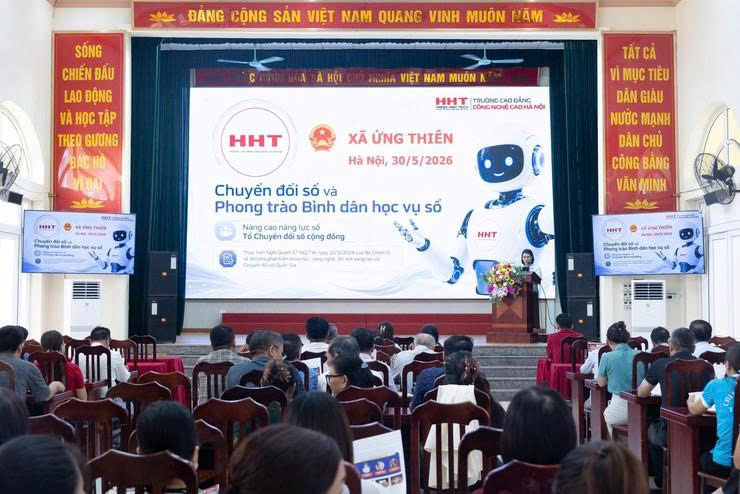 Xã Ứng Thiên nâng cao năng lực số cho Tổ chuyển đổi số cộng đồng, thúc đẩy chuyển đổi số từ cơ sở
