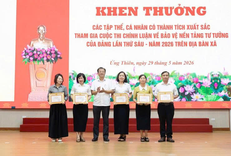 Xã Ứng Thiên thống nhất nhiệm vụ trọng tâm tháng 6, quyết liệt tháo gỡ điểm nghẽn để hoàn thành mục tiêu phát triển
