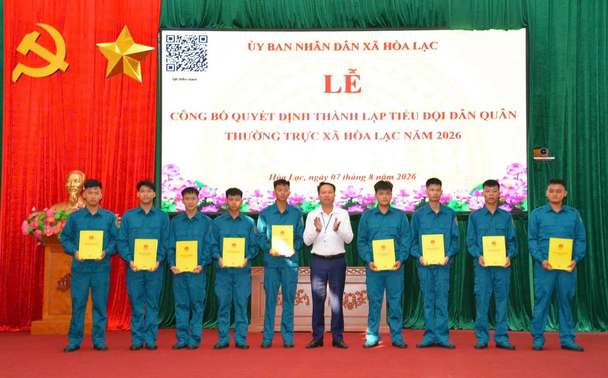 Xã Hòa Lạc thành lập Tiểu đội dân quân thường trực, tăng cường sức mạnh quốc phòng từ cơ sở