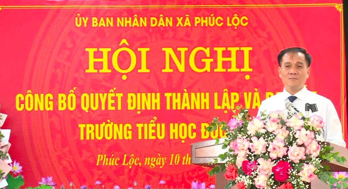 Xã Phúc Lộc công bố quyết định thành lập các trường sau sắp xếp