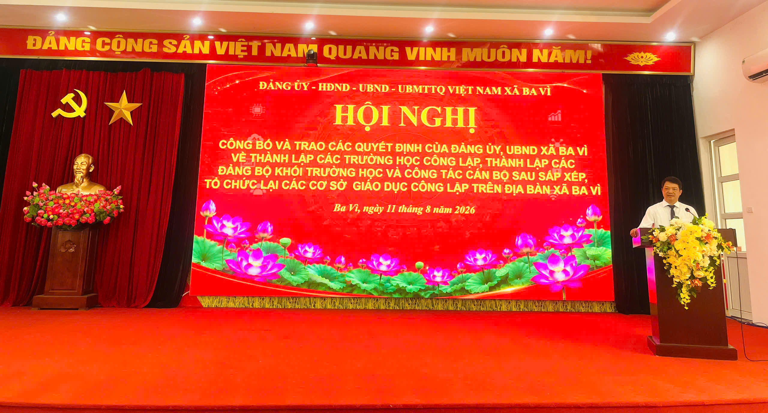 Xã Ba Vì kiện toàn đồng bộ 6 trường học và 6 đảng bộ, tạo nền tảng nâng chất lượng giáo dục