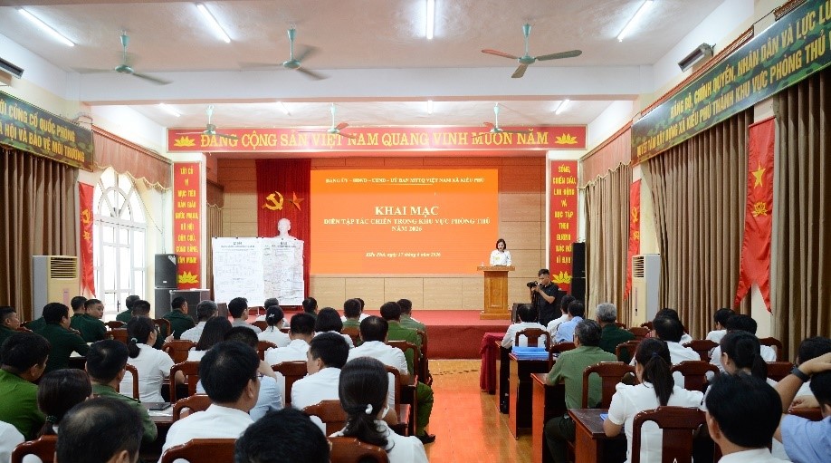 Xã Kiều Phú diễn tập tác chiến trong khu vực phòng thủ năm 2026