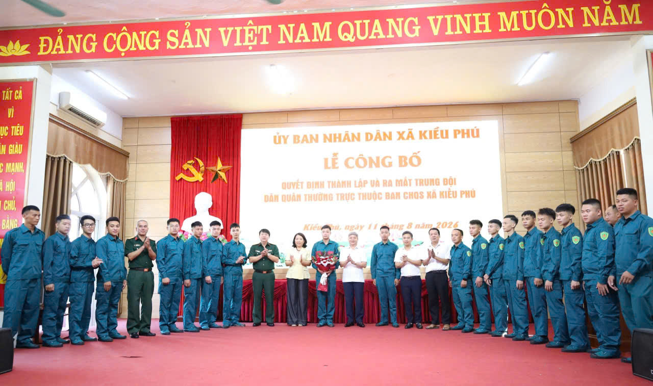 Xã Kiều Phú củng cố thế trận quốc phòng cơ sở với Trung đội Dân quân thường trực