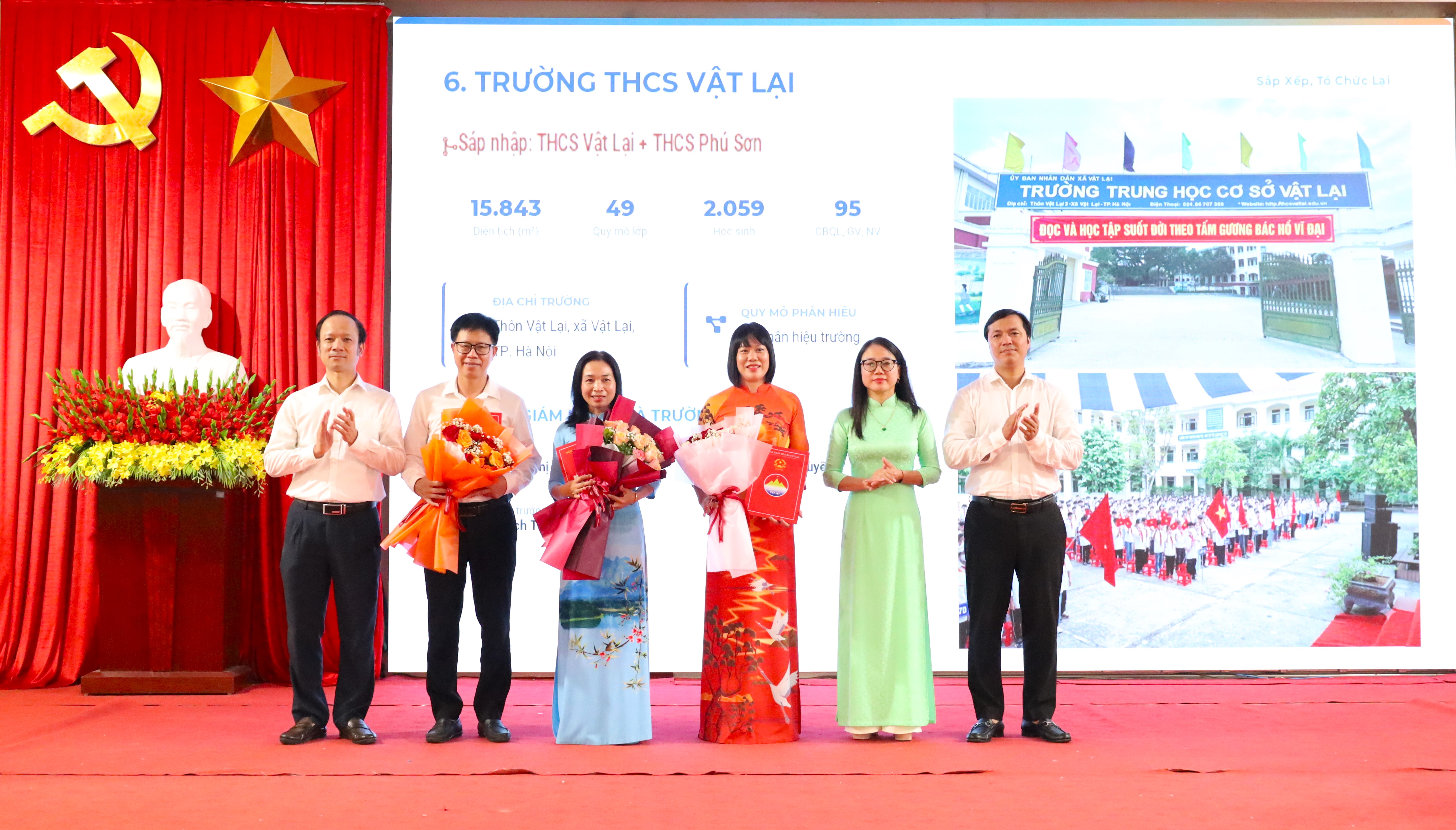 Xã Vật Lại tổ chức Hội nghị công bố quyết định thành lập các cơ sở giáo dục công lập, các tổ chức Đảng và công tác cán bộ sau sắp xếp