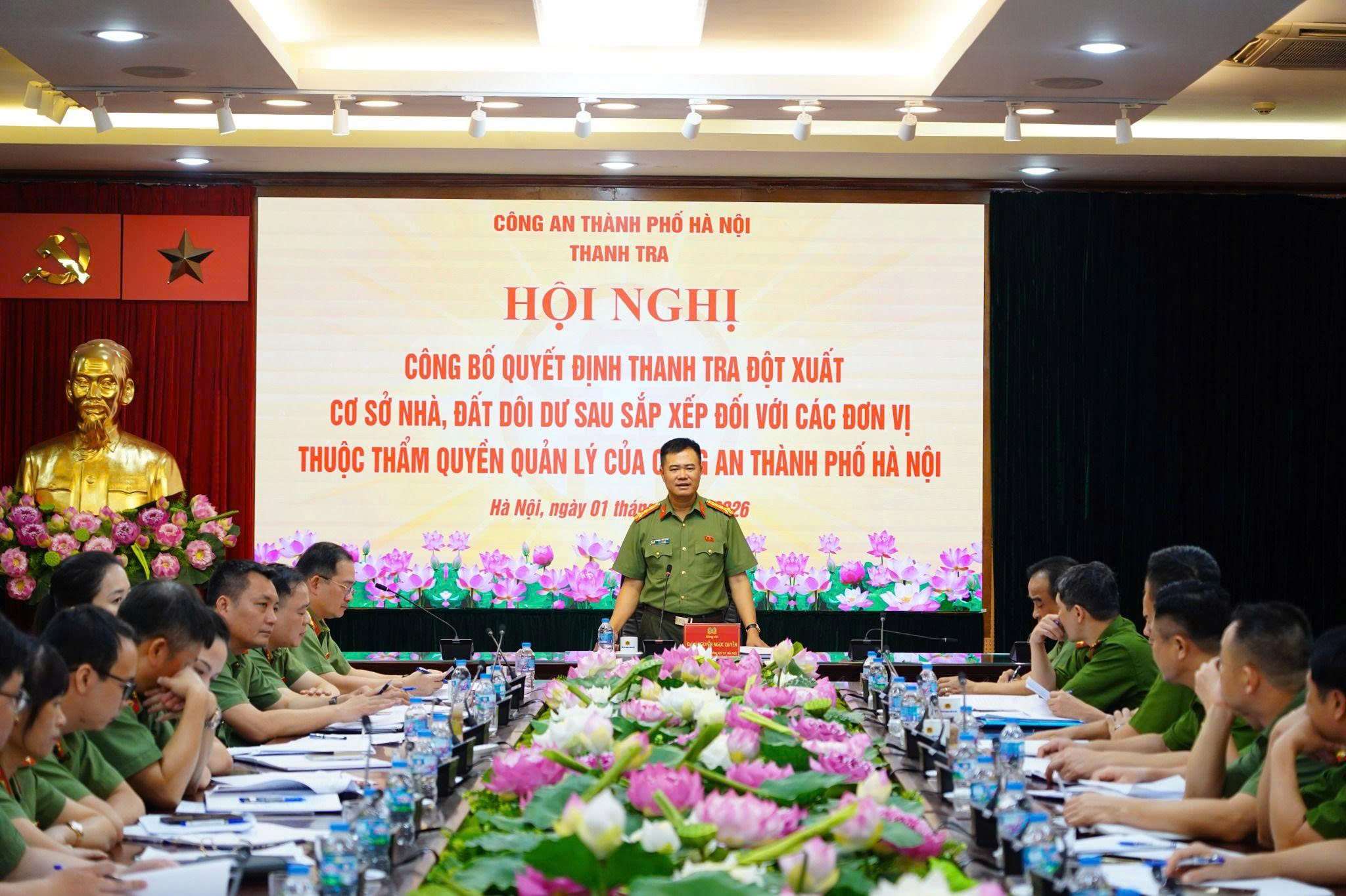 Công an thành phố Hà Nội thanh tra đột xuất cơ sở nhà, đất dôi dư, siết chặt quản lý tài sản công