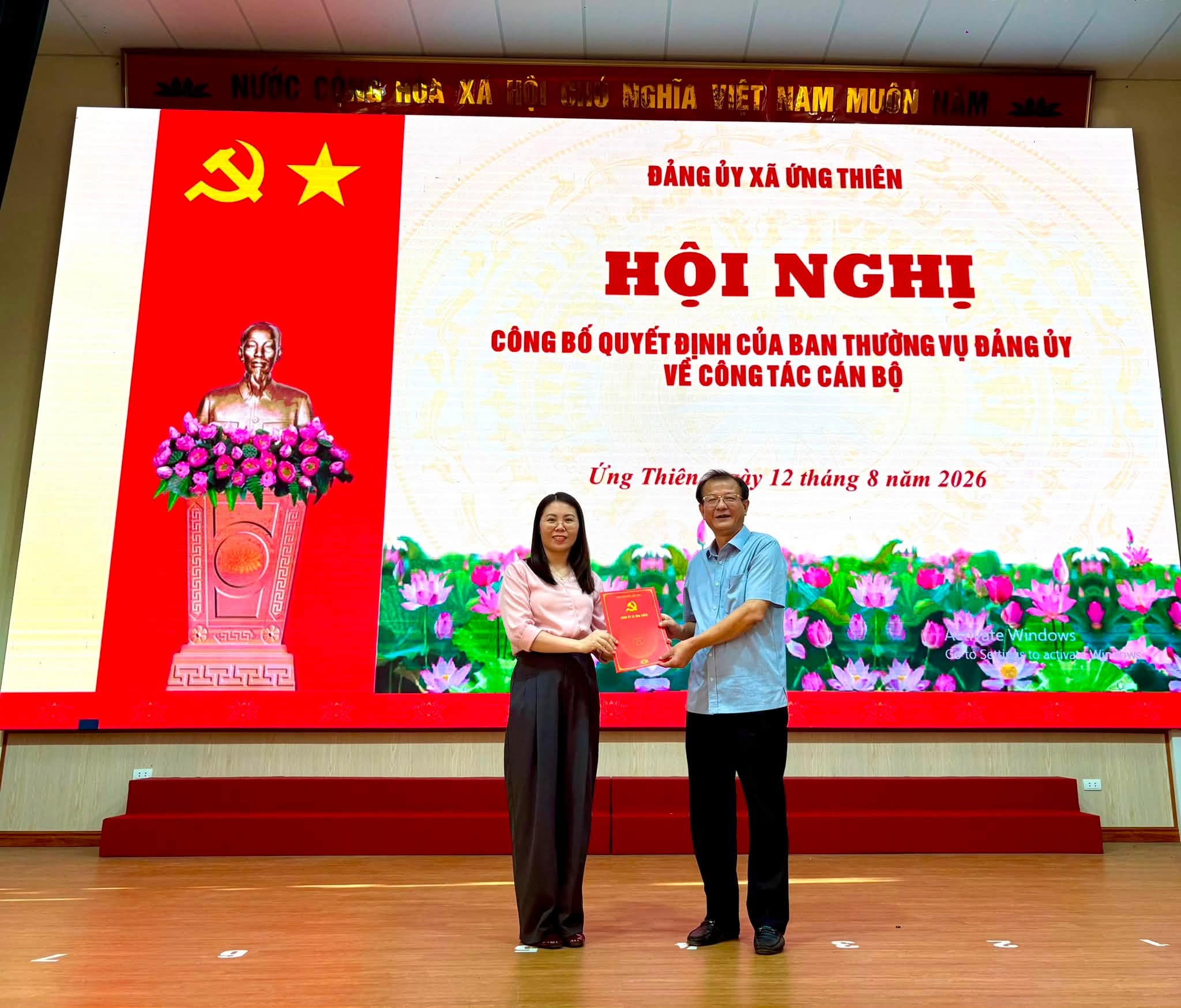 Xã Ứng Thiên kiện toàn cán bộ Văn phòng Đảng ủy, nâng cao chất lượng tham mưu