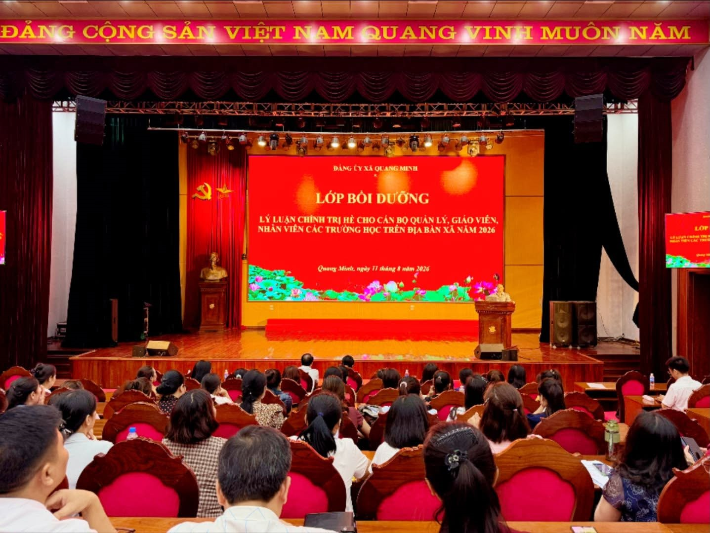 Xã Quang Minh bồi dưỡng lý luận chính trị hè, góp phần nâng cao nhận thức chính trị, đáp ứng yêu cầu đổi mới giáo dục