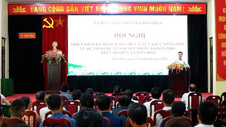 Xã Dân Hòa lấy ý kiến người dân, tạo đồng thuận trong sắp xếp thôn, tổ dân phố