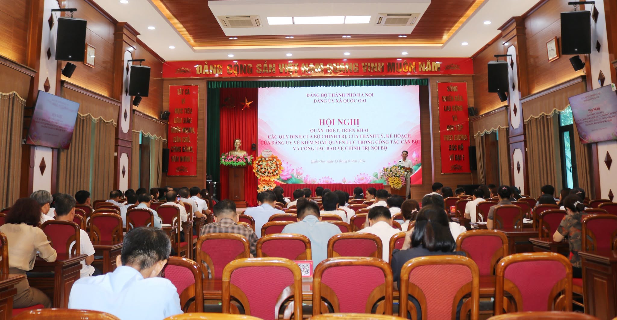 Xã Quốc Oai siết chặt kiểm soát quyền lực trong công tác cán bộ, tăng cường bảo vệ chính trị nội bộ Đảng