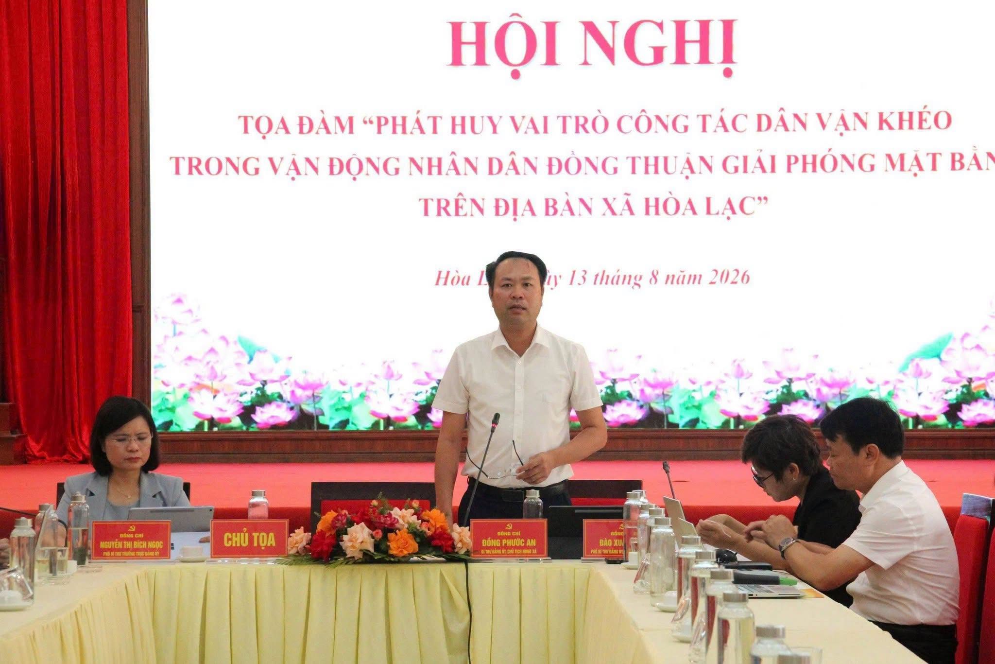 Xã Hòa Lạc lấy “dân vận khéo” làm chìa khóa tạo đồng thuận trong giải phóng mặt bằng