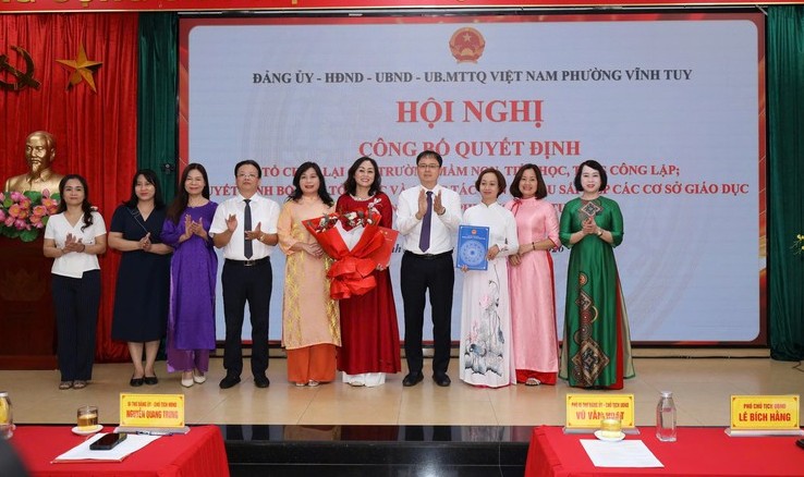 Phường Vĩnh Tuy tinh gọn hệ thống trường công lập, giảm hơn 55% đầu mối quản lý