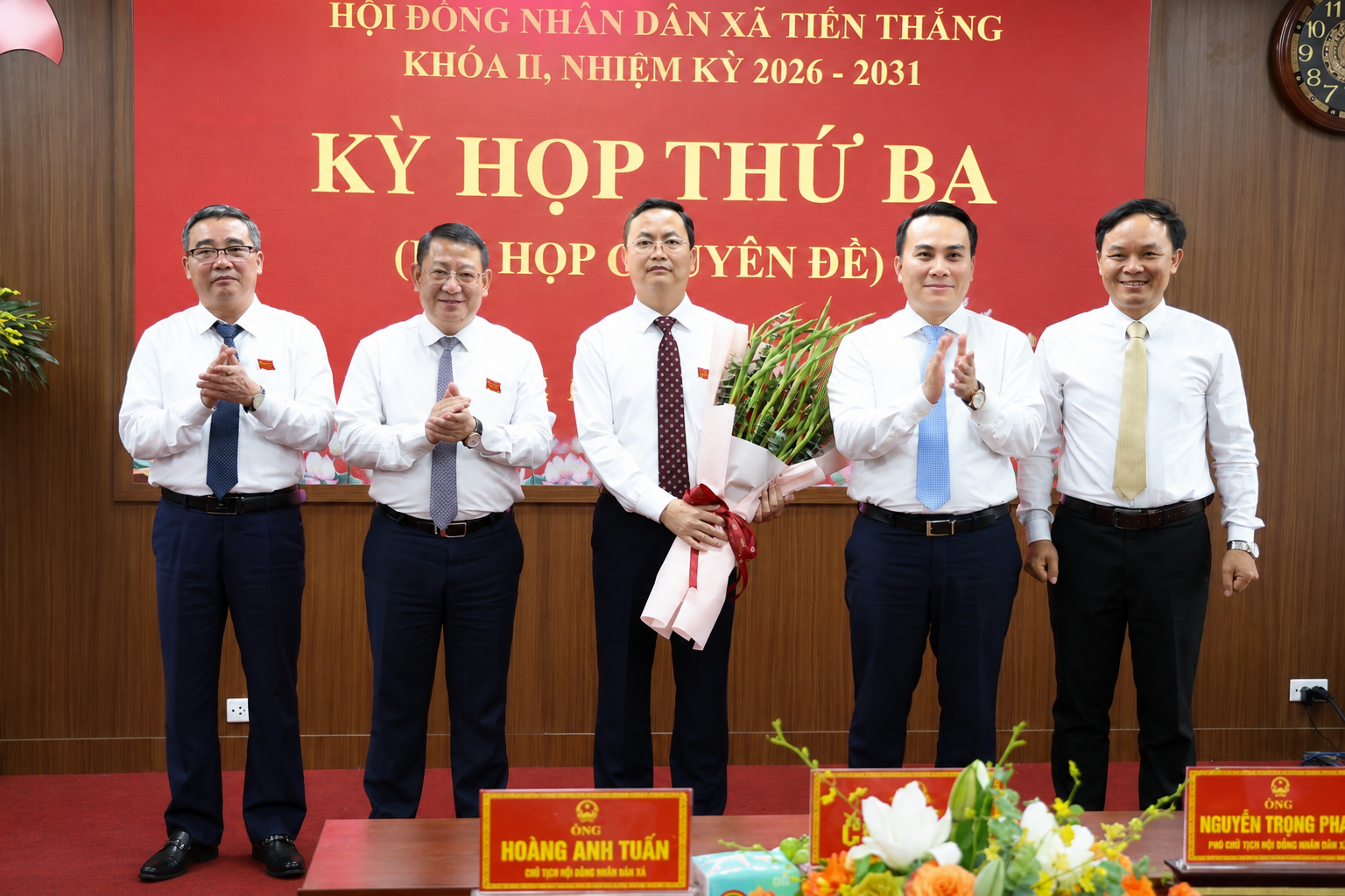 Đồng chí Đinh Ngọc Thức giữ chức Chủ tịch HĐND xã Tiến Thắng khóa II, nhiệm kỳ 2026-2031
