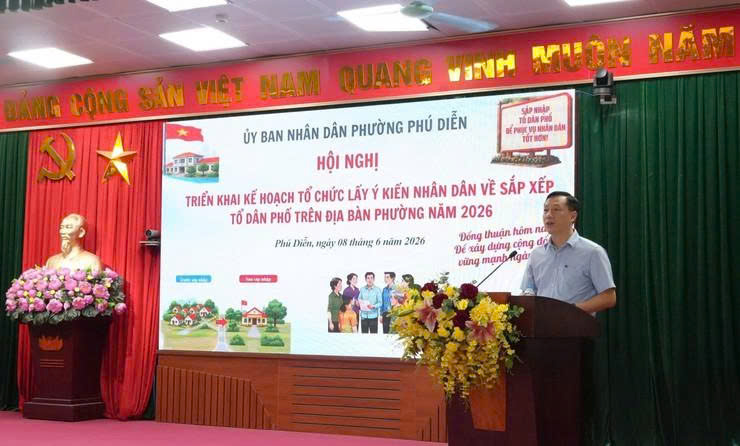 Phường Phú Diễn lấy ý kiến nhân dân về phương án sắp xếp, đổi tên tổ dân phố bảo đảm dân chủ, công khai, thận trọng