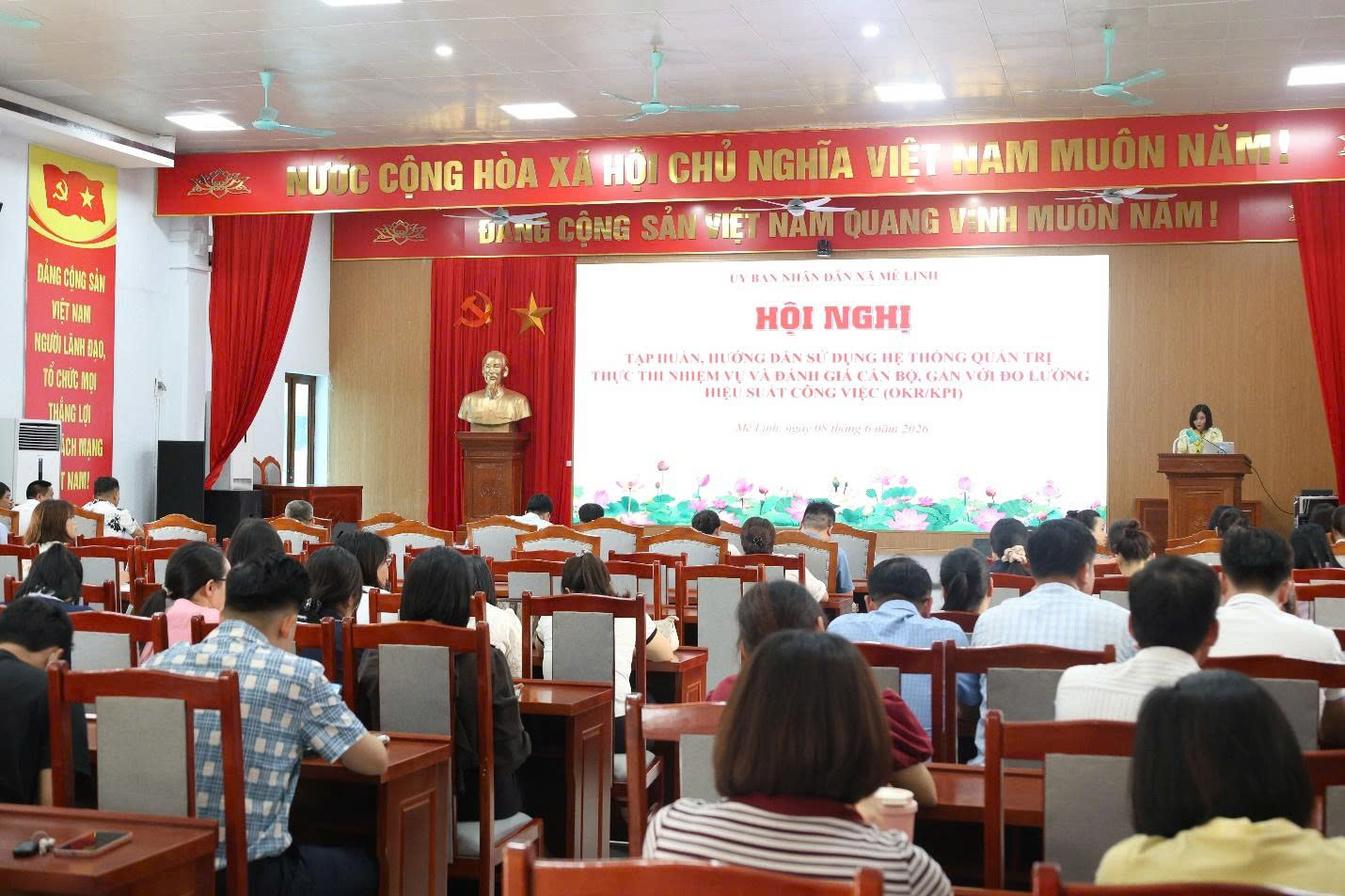 Xã Mê Linh đưa OKR/KPI vào quản trị công việc, thúc đẩy chuyển đổi phương thức điều hành