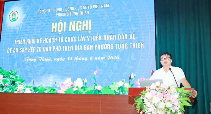 Phường Tùng Thiện lấy ý kiến nhân dân về phương án sắp xếp tổ dân phố 