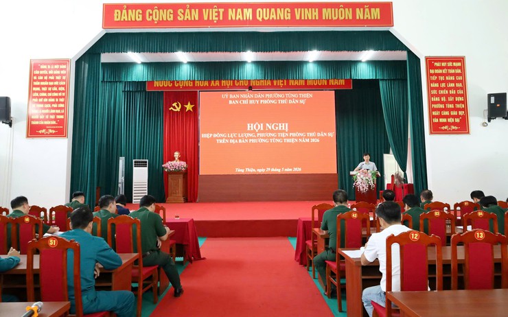 Phường Tùng Thiện tăng cường hiệp đồng lực lượng, sẵn sàng xử lý các tình huống khẩn cấp
