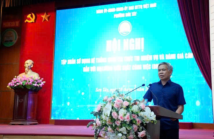 Phường Sơn Tây đưa HanoiWork vào quản trị công việc, từng bước đổi mới phương thức quản trị, điều hành trên môi trường số