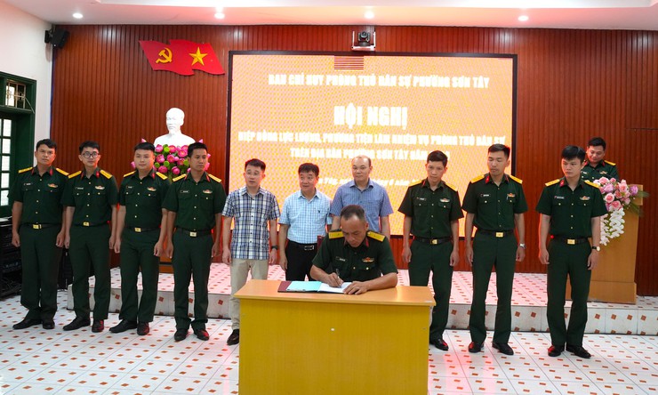 Phường Sơn Tây siết chặt công tác hiệp đồng, chủ động lực lượng ứng phó sự cố và thiên tai