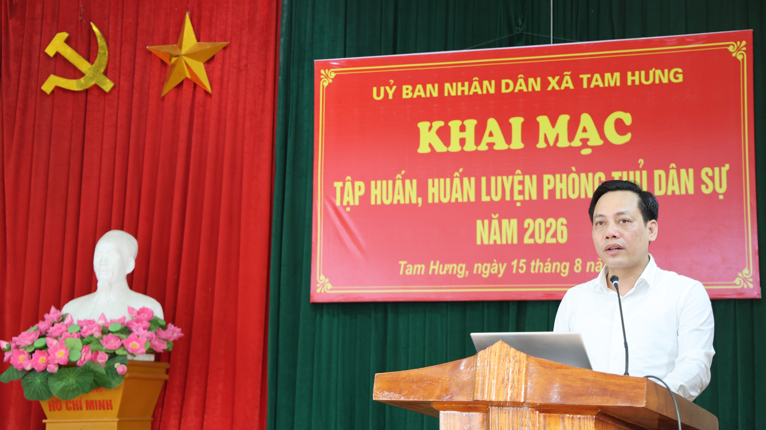 Xã Tam Hưng chủ động xây dựng lực lượng phòng thủ dân sự, sẵn sàng ứng phó từ cơ sở