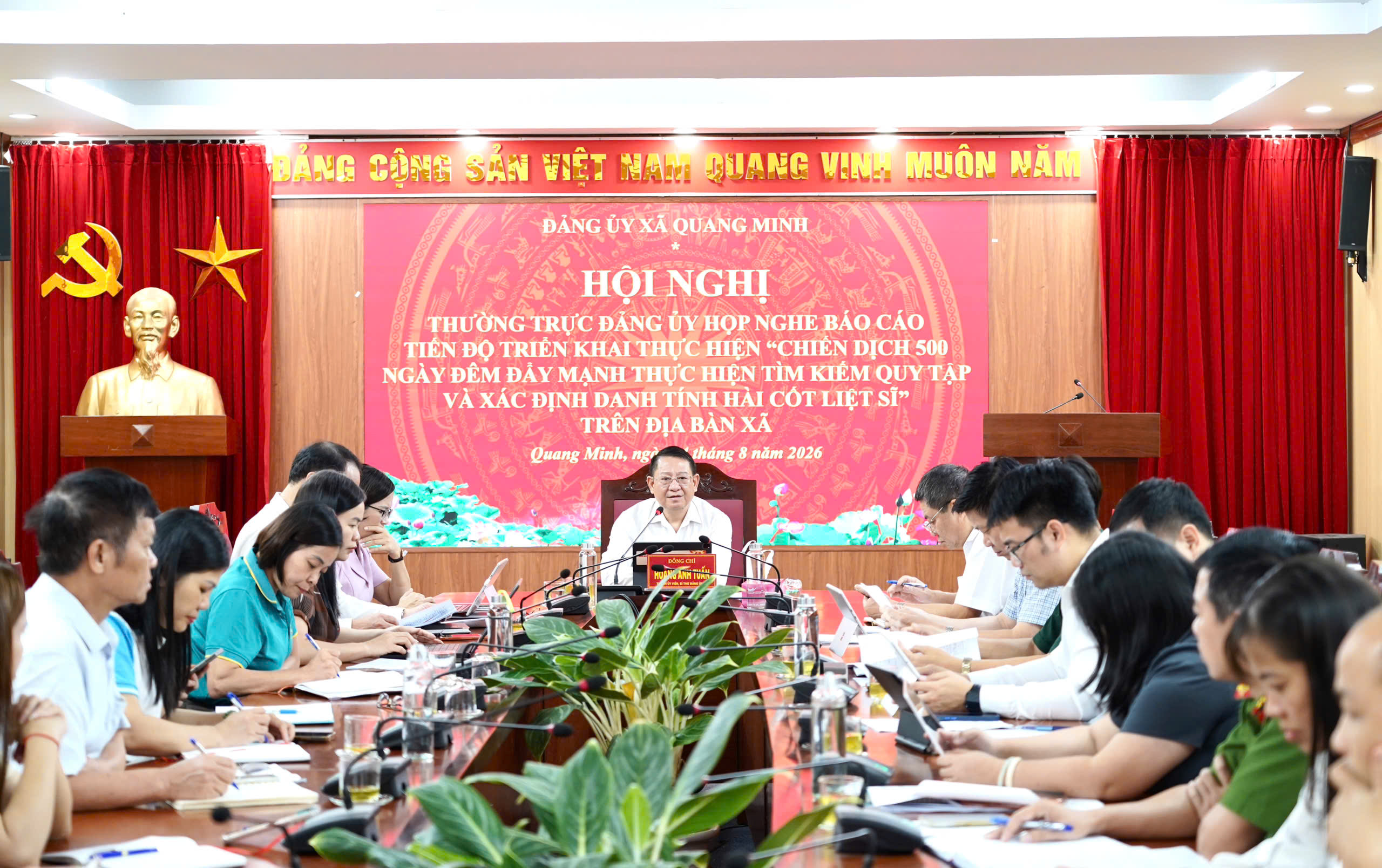 Xã Quang Minh đẩy nhanh tiến độ thực hiện chiến dịch “500 ngày đêm tìm kiếm, quy tập và xác định danh tính hài cốt liệt sĩ”