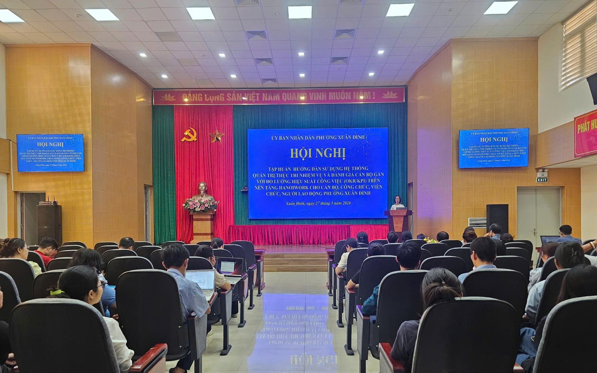 Phường Xuân Đỉnh tập huấn vận hành HanoiWork, đổi mới quản trị và đánh giá cán bộ