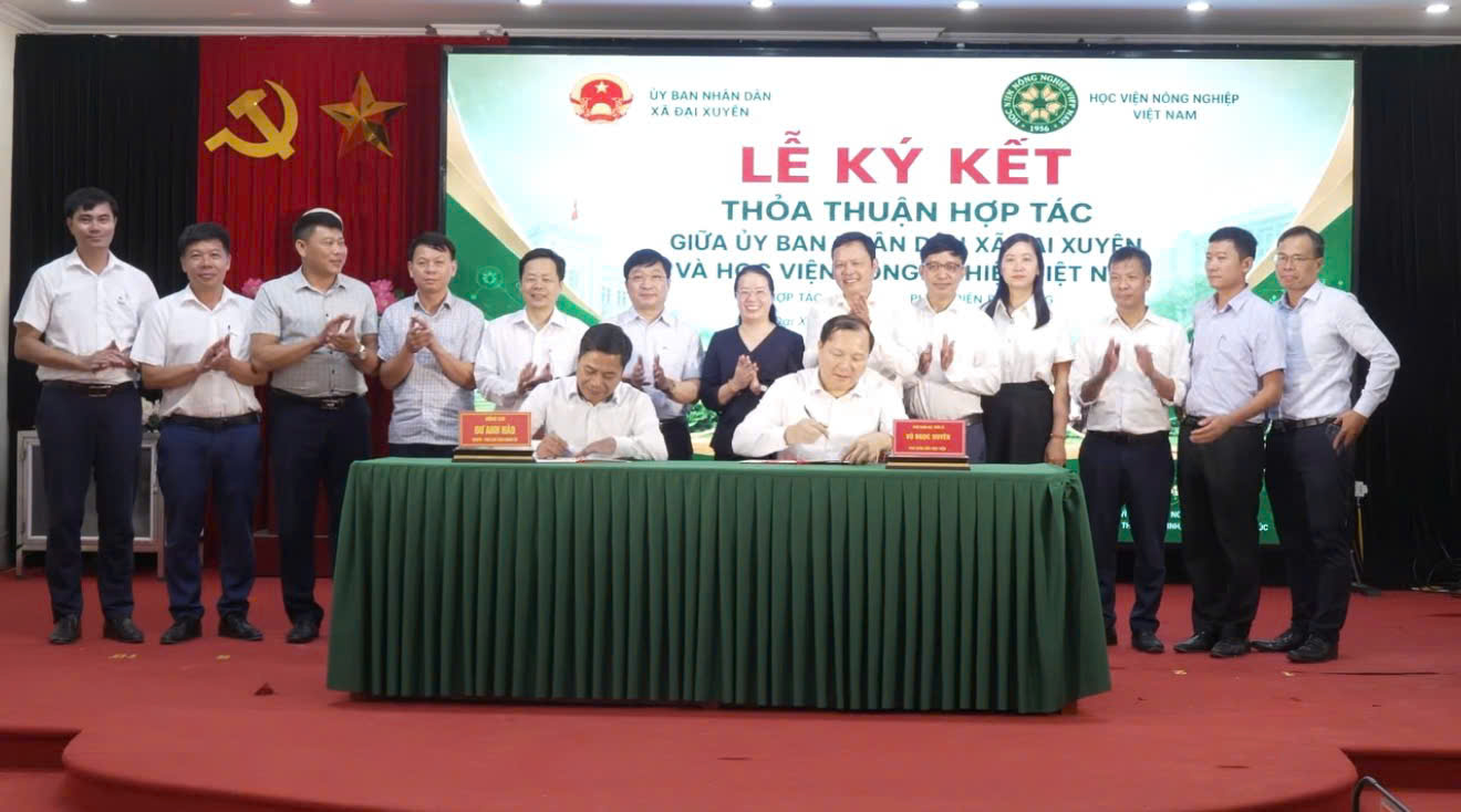 Xã Đại Xuyên và Học viện Nông nghiệp Việt Nam ký kết hợp tác phát triển nông nghiệp giai đoạn 2026-2030