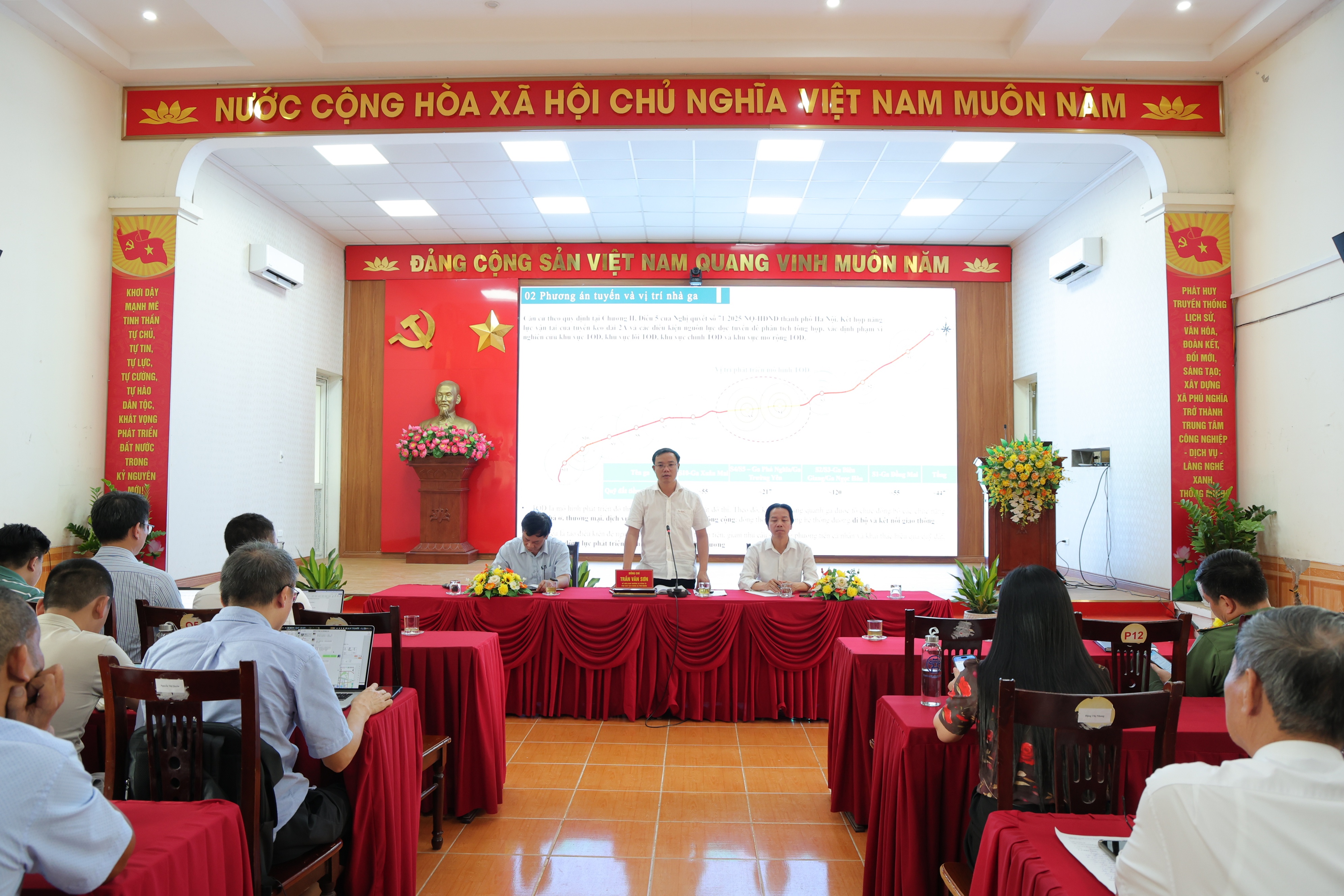Xã Phú Nghĩa lấy ý kiến nhân dân về Dự án đầu tư xây dựng đường sắt đô thị, đường sắt đô thị theo mô hình TOD tuyến số 2A kéo dài Hà Đông - Xuân Mai.