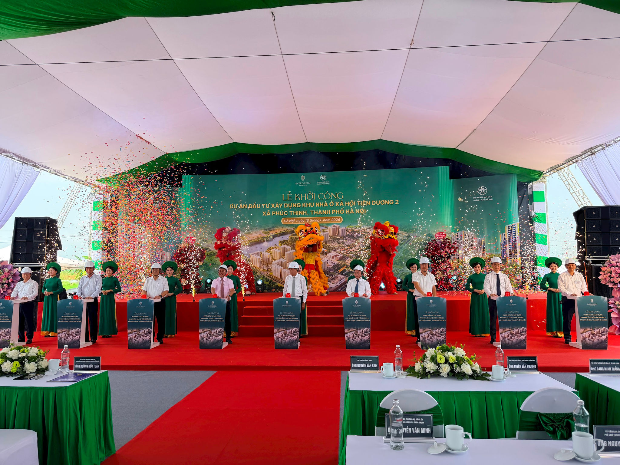 Khởi công dự án đầu tư xây dựng Khu nhà ở xã hội Tiên Dương 2 tại xã Phúc Thịnh