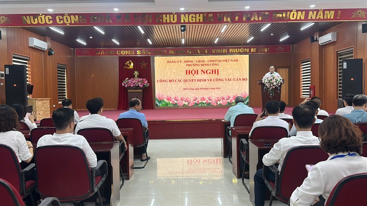 Phường Định Công kiện toàn đội ngũ cán bộ, tăng sức mạnh cho hệ thống chính trị