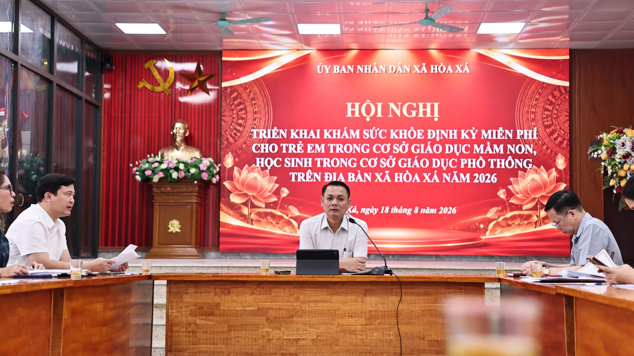Xã Hòa Xá chăm lo sức khỏe học đường, bảo đảm 100% trẻ em được khám định kỳ miễn phí