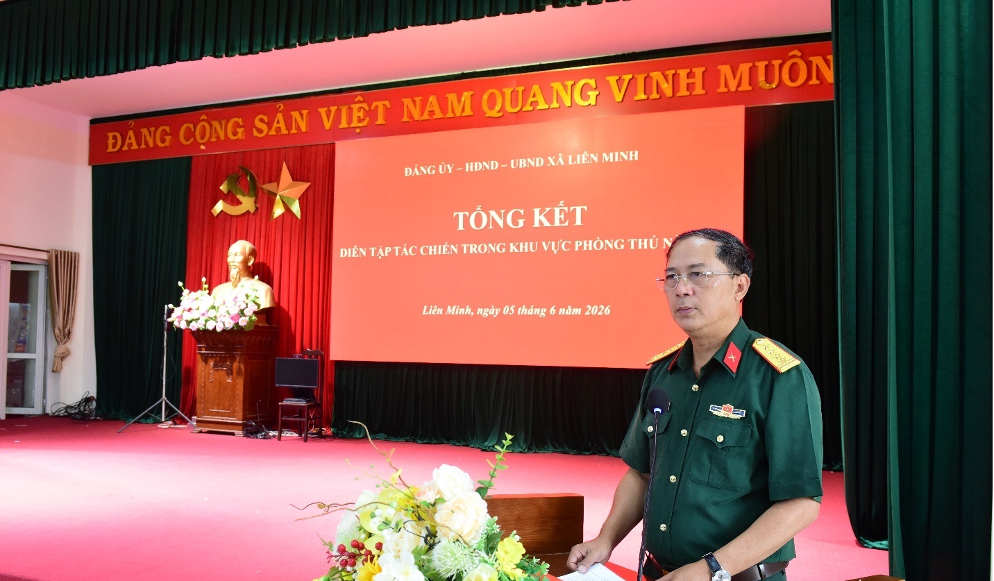 Xã Liên Minh nâng cao năng lực khu vực phòng thủ qua diễn tập thực binh