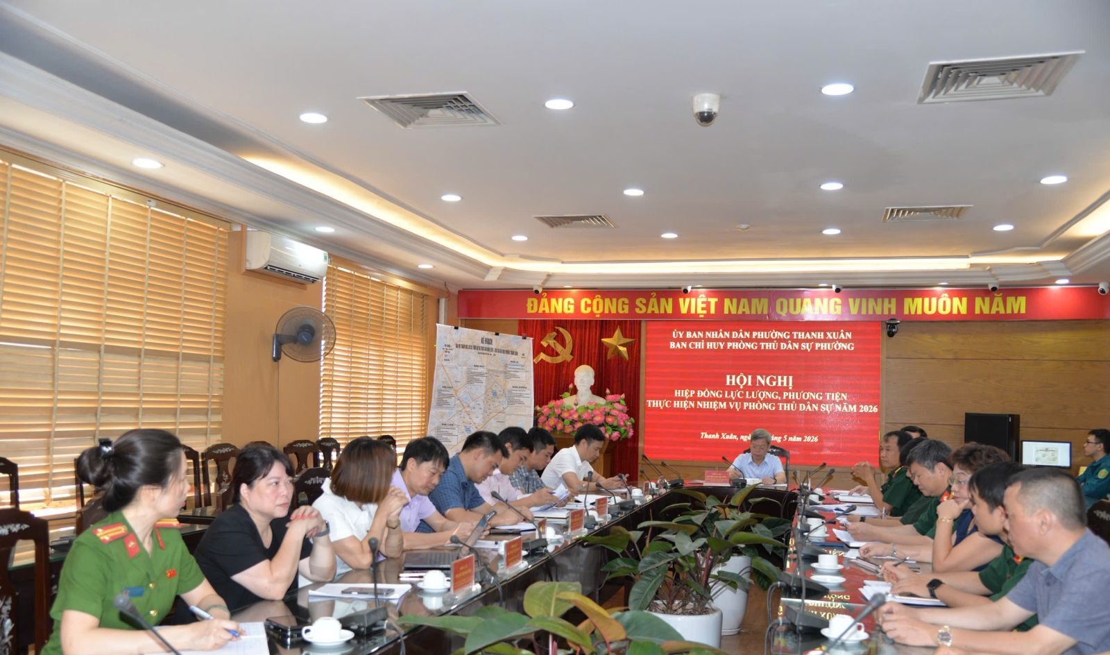 Phường Thanh Xuân chủ động hiệp đồng lực lượng, sẵn sàng ứng phó sự cố, thiên tai