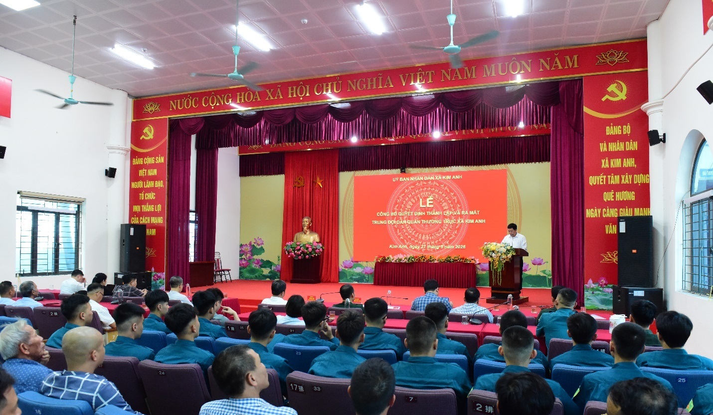 Xã Kim Anh ra mắt Trung đội dân quân thường trực, tăng cường sức mạnh quốc phòng từ cơ sở