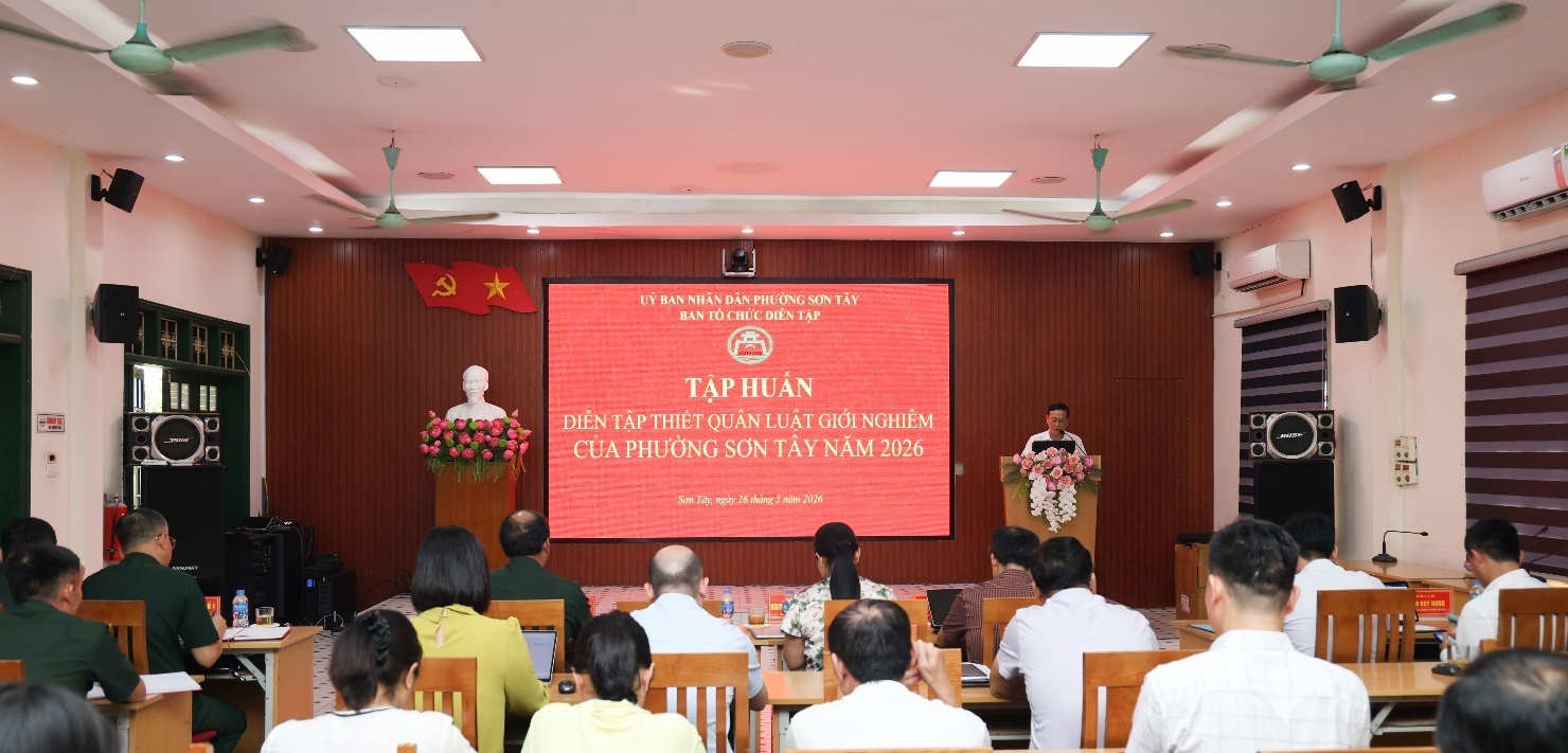 Phường Sơn Tây nâng cao năng lực tổ chức diễn tập thiết quân luật, giới nghiêm