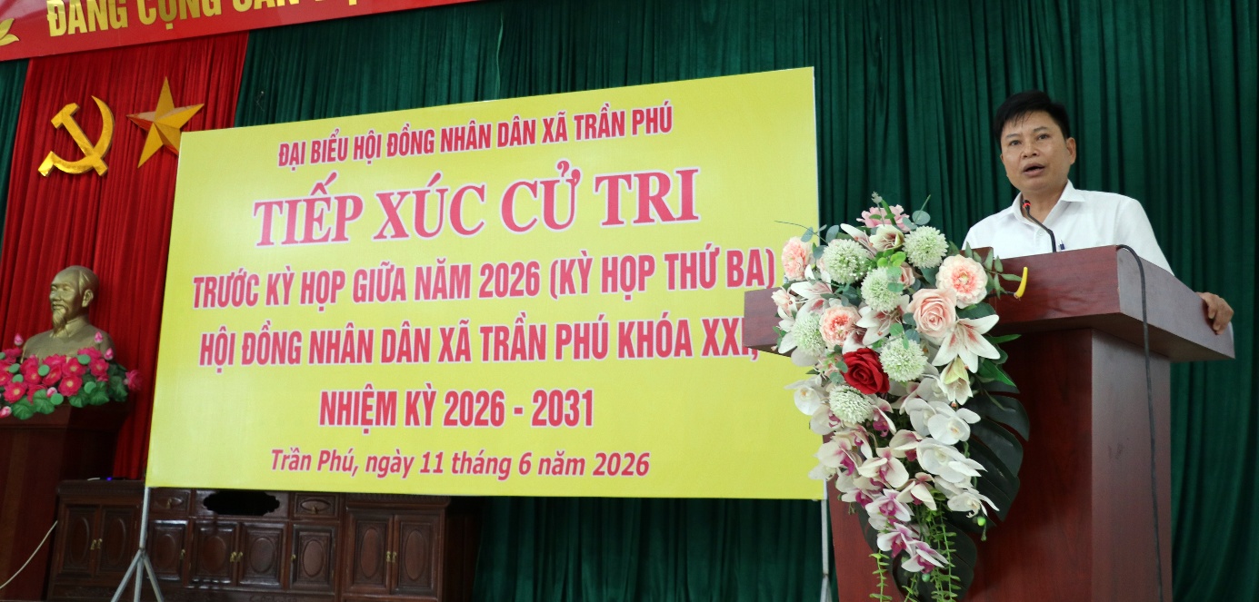 Xã Trần Phú: Cử tri kiến nghị tháo gỡ những vấn đề thiết thực từ môi trường, hạ tầng đến đất đai