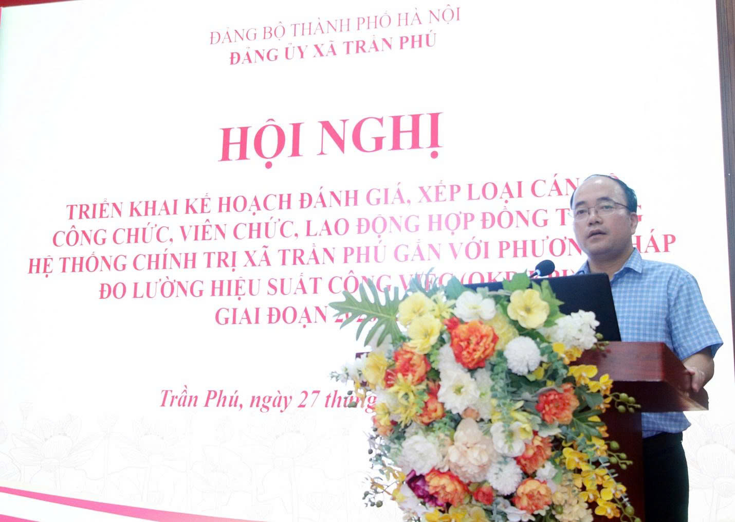 Xã Trần Phú đổi mới đánh giá cán bộ bằng OKR/KPI trên HanoiWork