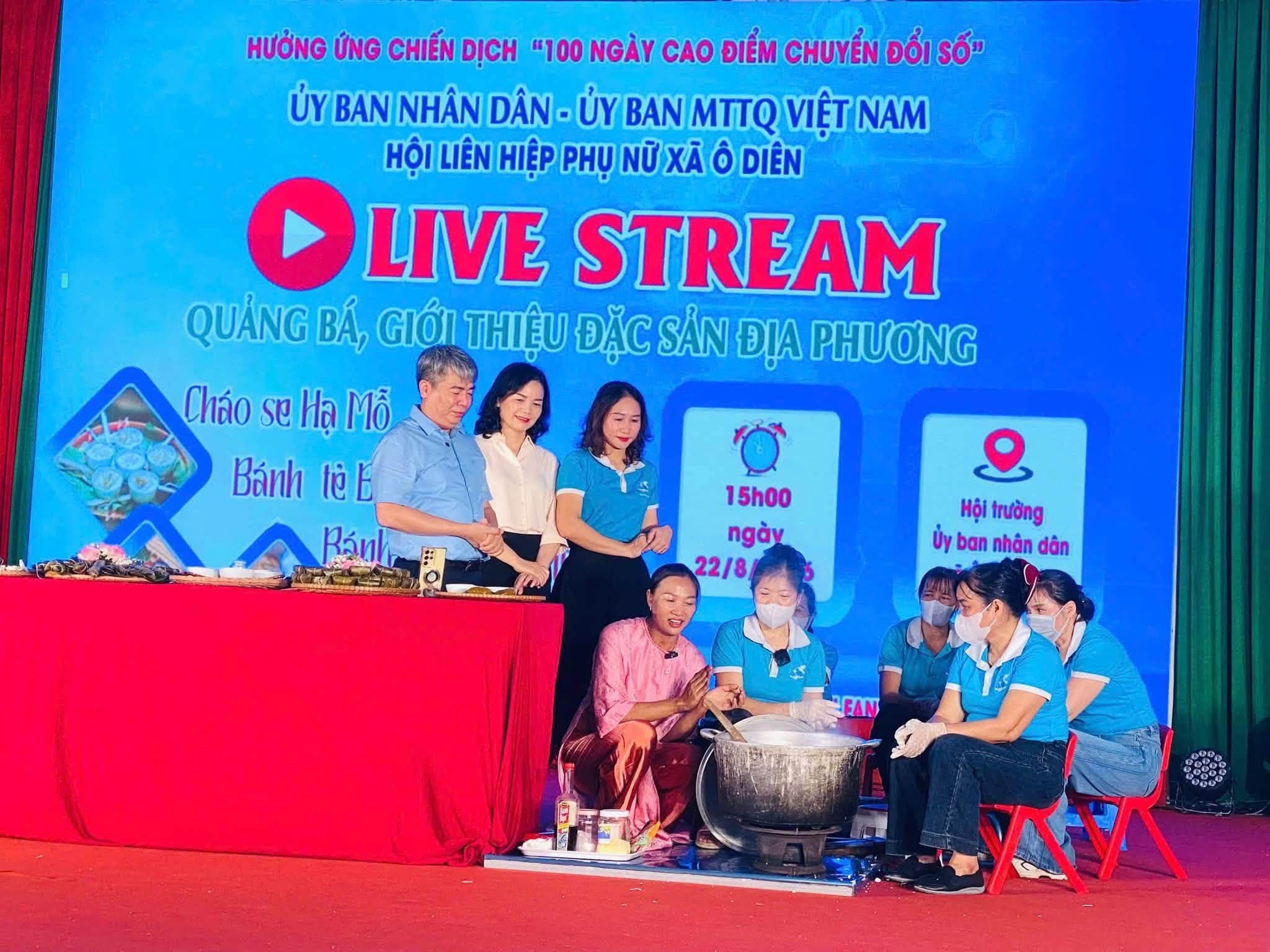 Xã Ô Diên đưa đặc sản địa phương lên nền tảng số qua livestream