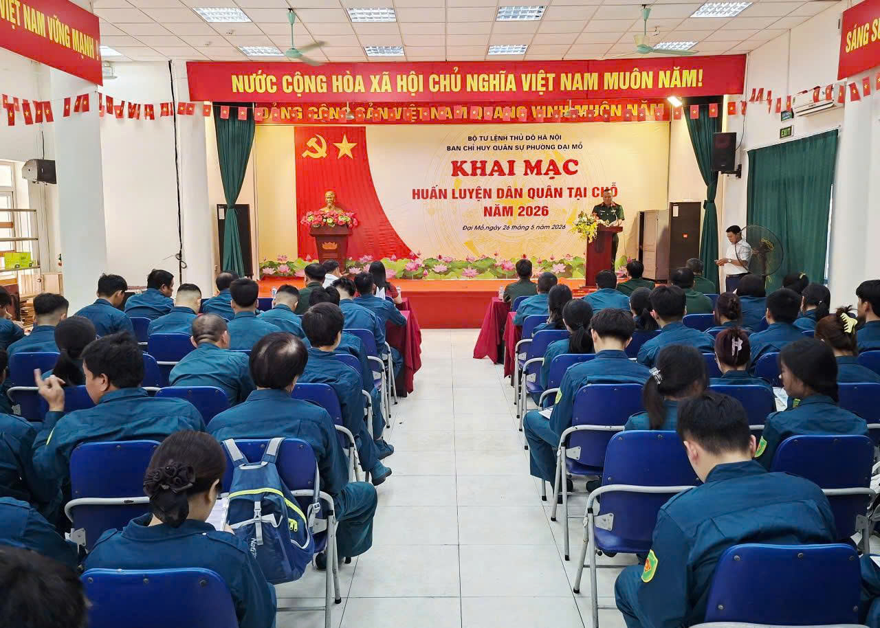 Phường Đại Mỗ nâng cao sức mạnh lực lượng dân quân tại chỗ qua huấn luyện năm 2026